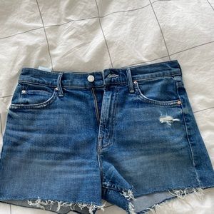 Mother The Dutchie Fray Denim Shorts